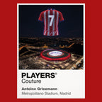 Antoine Griezmann Atlético Madrid number 7 Icons in Lights Frame artwork in red