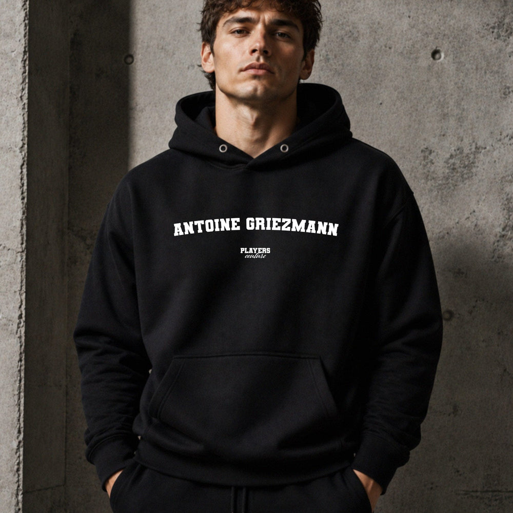 antoine-griezmann name-print hoodie - black