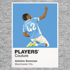 Antoine Semenyo Manchester City Icon Frame Kids T-Shirt — Gray Artwork