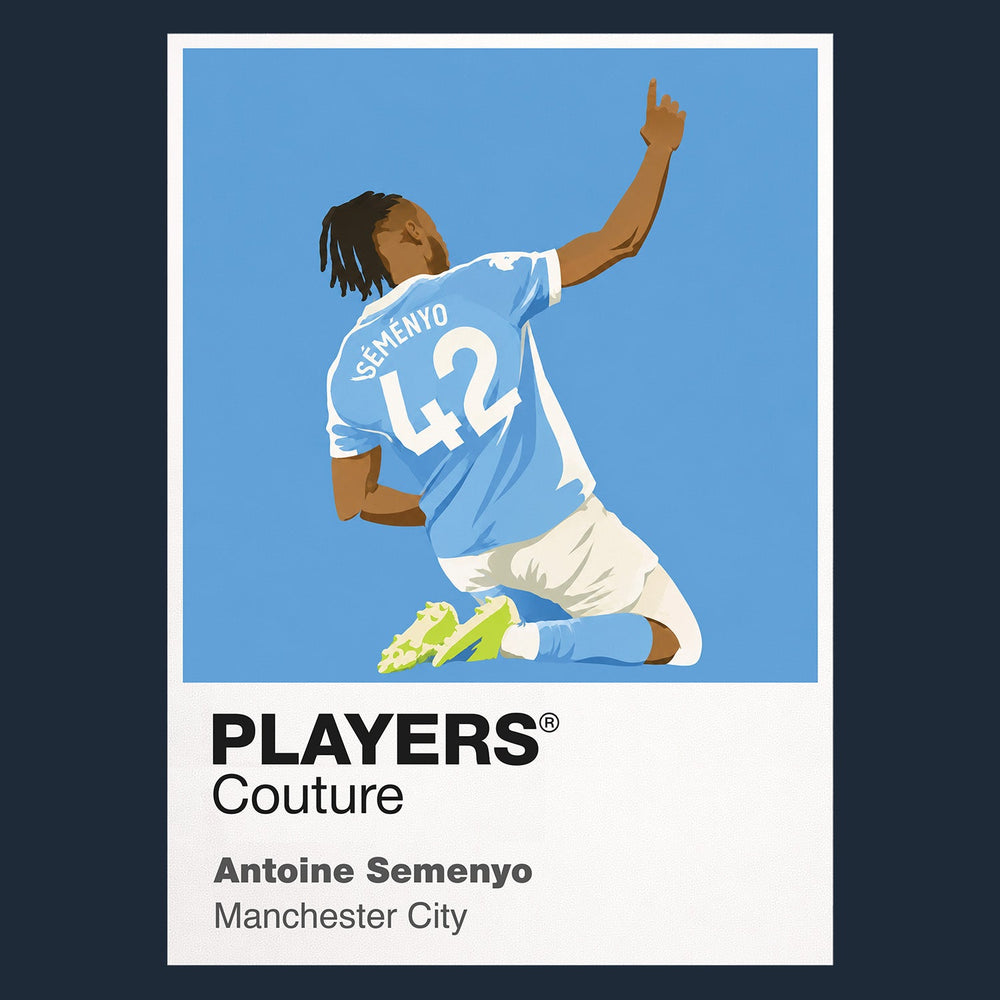 Antoine Semenyo Manchester City Icon Frame Kids Hoodie — Navy Artwork