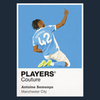 Antoine Semenyo Manchester City Icon Frame Kids T-Shirt — Navy Artwork