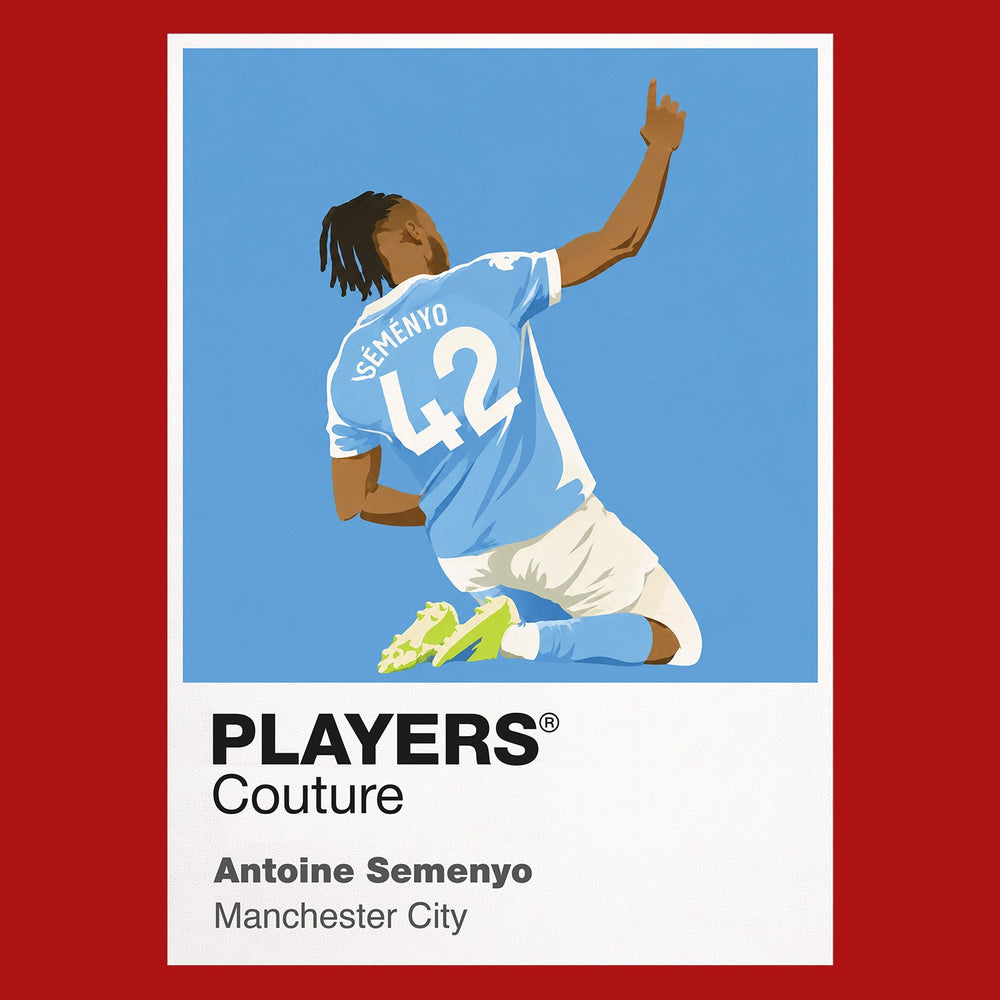 Antoine Semenyo Manchester City Icon Frame Kids Hoodie — Red Artwork