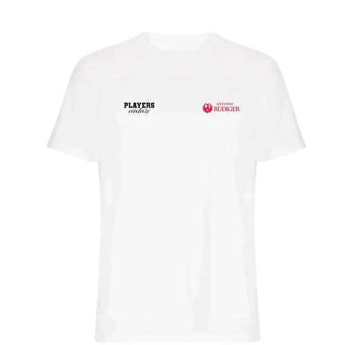 Antonio Rudiger t-shirt – white men's t-shirt featuring the Antonio Rudiger Players Couture logo