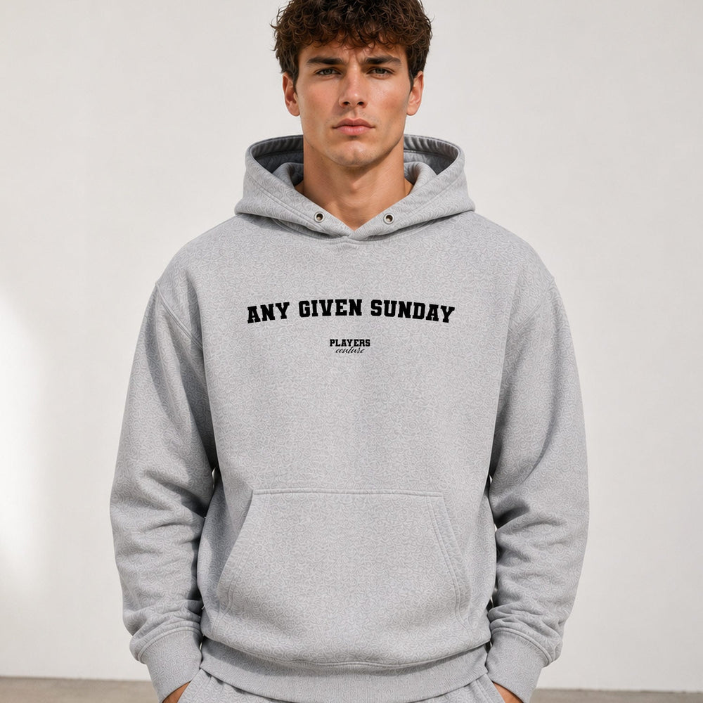 any-given-sunday name-print hoodie - grey