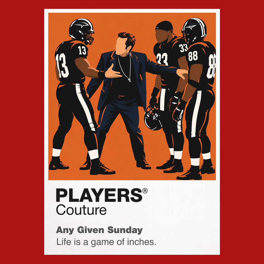 Any Given Sunday the Miami Sharks, Tony D'Amato's touchline authority and Willie Beamen's explosive rise Icon Frame artwork in red