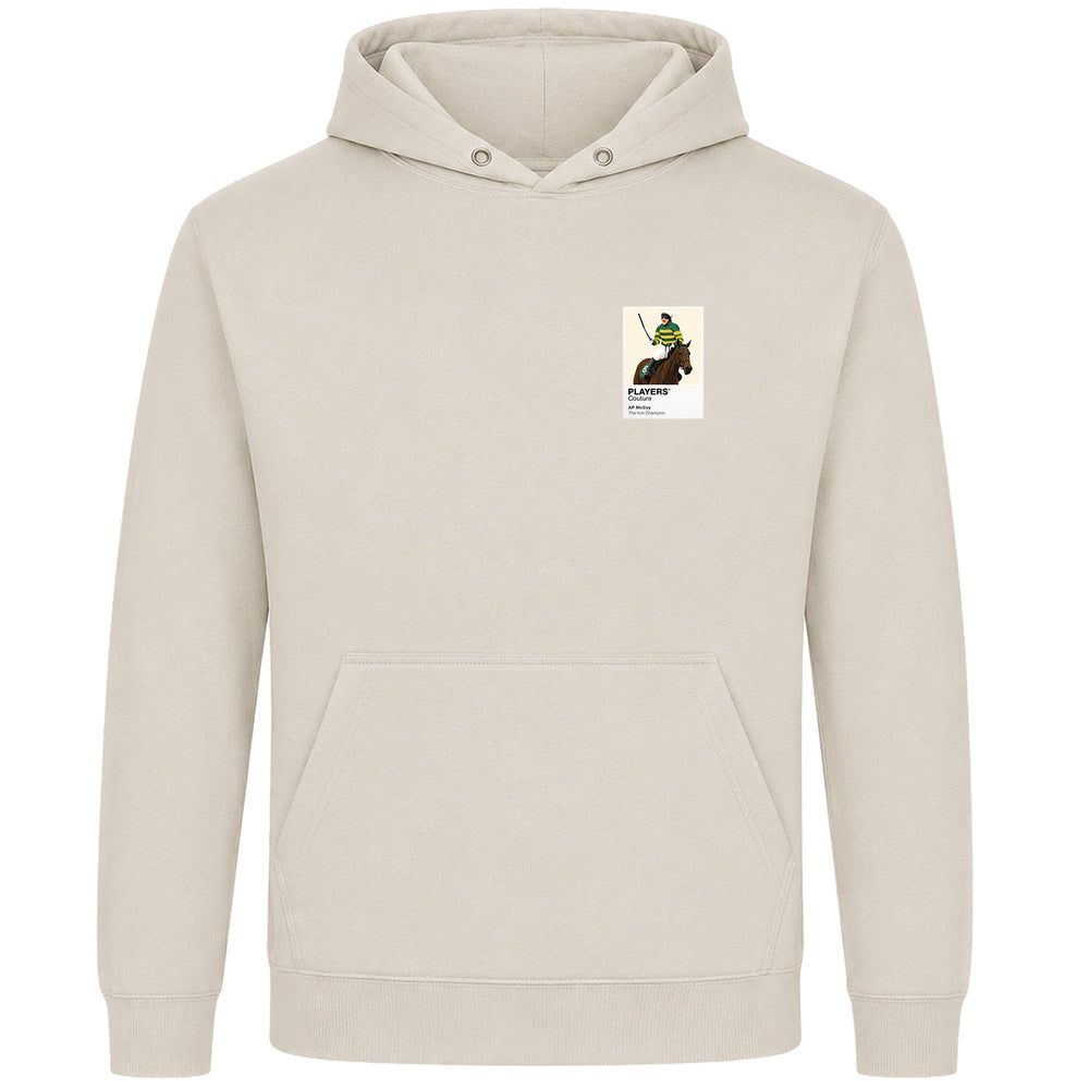 AP McCoy horse racing hoodie – mens stone hoodie view