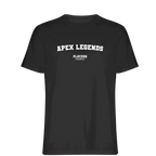 Apex Legends t-shirt – black men's t-shirt with white Apex Legends letters and Players Couture logo on the chest