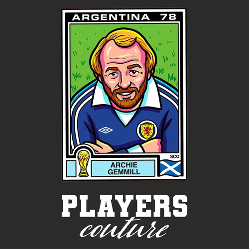 Archie Gemmill World Cup Sticker Kids T-Shirt – archie gemmill black Players Couture design