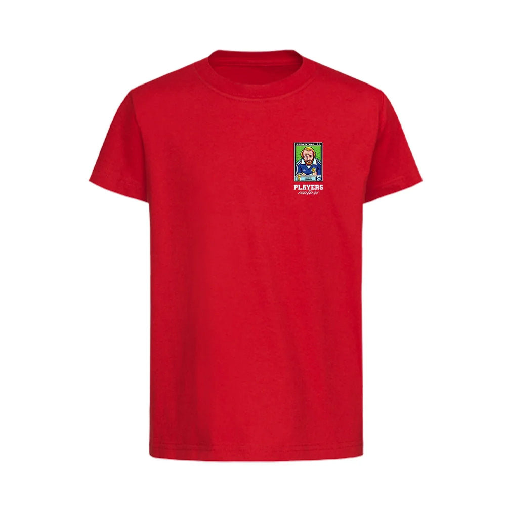 Archie Gemmill World Cup Sticker Kids T-Shirt – archie gemmill sticker kids red tshirt Players Couture design