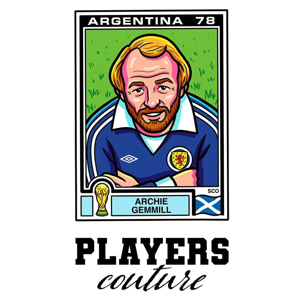 Archie Gemmill World Cup Sticker Kids T-Shirt – archie gemmill white Players Couture design