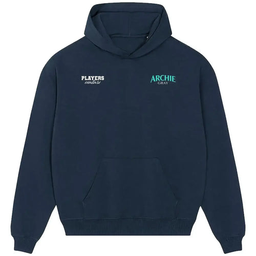 Archie Gray hoodie – grey men's hoodie featuring the Archie Gray Players Couture logo