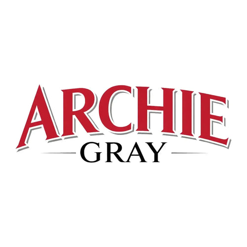 Archie Gray Logo Men's Hoodie – grey close-up detail shot of the Archie Gray Players Couture logo design