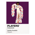 Aretha Franklin the commanding microphone and piano presence of the Queen of Soul Icon Frame artwork on white