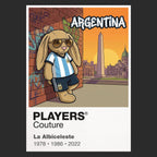 Argentina Football Cool Bunny Men's Hoodie – Argentina football cool bunny artwork close-up on Black – Players Couture