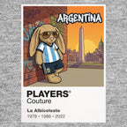 Argentina Football Cool Bunny Men's Hoodie – Argentina football cool bunny artwork close-up on Gray – Players Couture