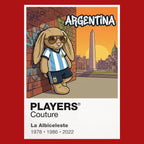 Argentina Football Cool Bunny Kids Hoodie – Argentina football cool bunny artwork close-up on Red – Players Couture