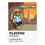Argentina Football Cool Bunny Kids Hoodie – Argentina football cool bunny framed artwork detail – Players Couture