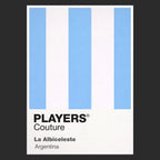 Argentina Classic Football Shirt Colours Frame Men's T-Shirt – black close-up detail shot of the Argentina Players Couture