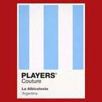Argentina Classic Football Shirt Colours Frame Men's T-Shirt – red close-up detail shot of the Argentina Players Couture