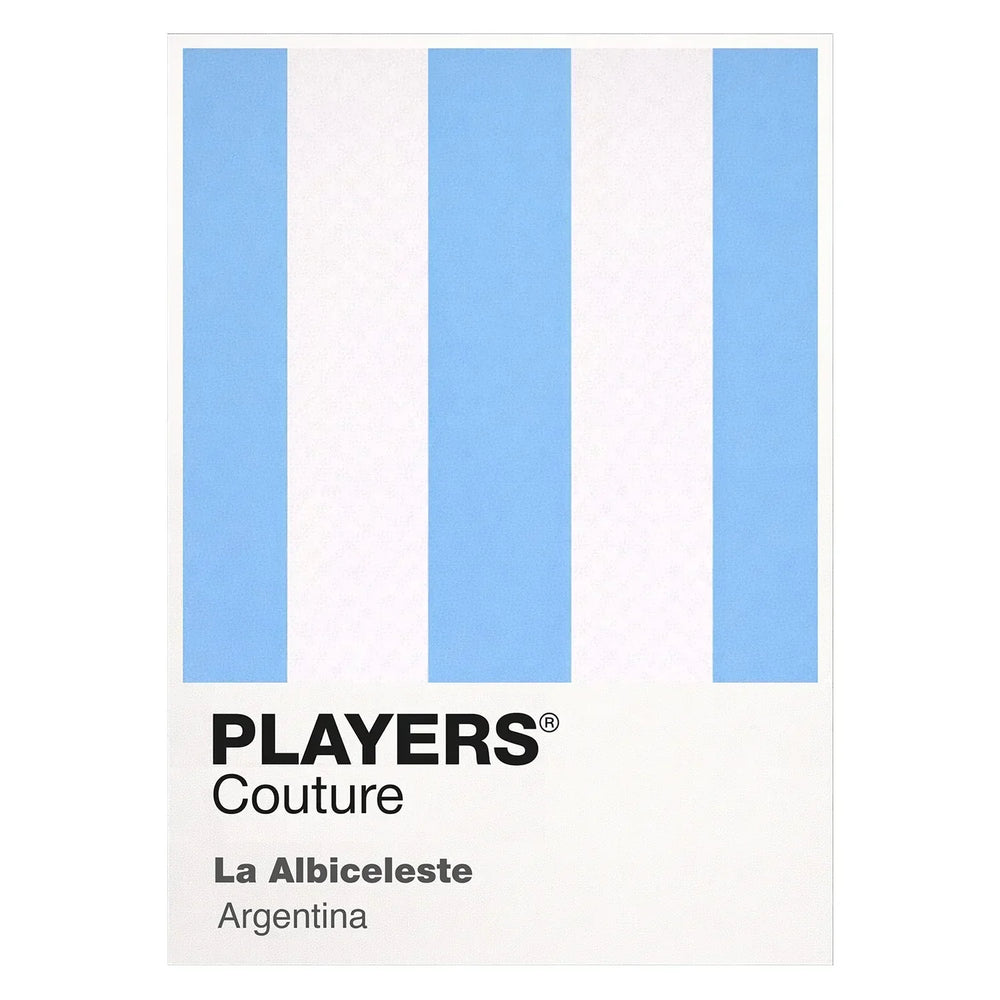 Argentina Classic Football Shirt Colours Frame Men's T-Shirt – white close-up detail shot of the Argentina Players Couture