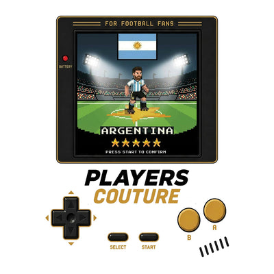 Argentina World Cup 8-Bit Men's T-Shirt retro gaming football design by Players Couture
