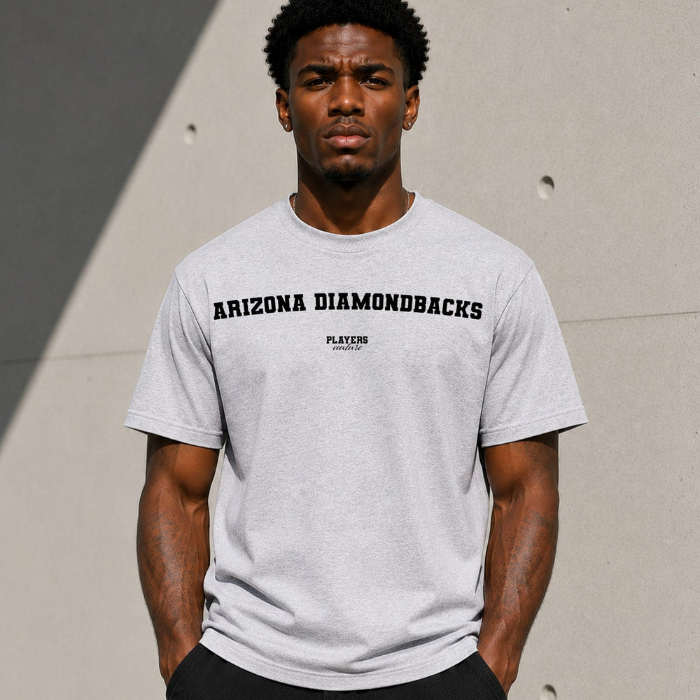 Arizona Diamondbacks Men's T-Shirt — lifestyle photo, Grey t-shirt