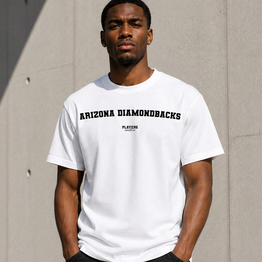 Arizona Diamondbacks Men's T-Shirt — lifestyle photo, White t-shirt