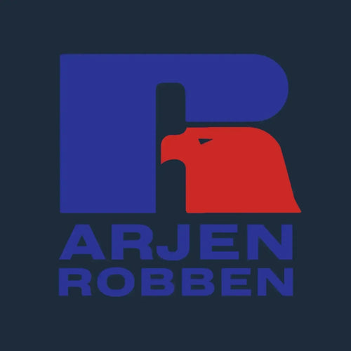 Arjen Robben Logo Men's T-Shirt – navy close-up detail shot of the Arjen Robben Players Couture logo design