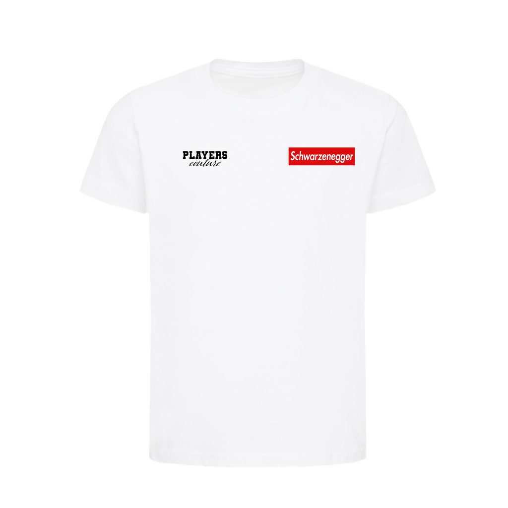 Arnold Schwarzenegger Logo Players Couture Kids T-Shirt White