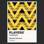 Arsenal Bruised Banana Classic Football Shirt Colours Frame Men's T-Shirt – black close-up detail shot of the Arsenal
