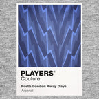 Arsenal Blue Away Classic Football Shirt Colours Frame Men's T-Shirt – blue close-up detail shot of the Arsenal Blue Away