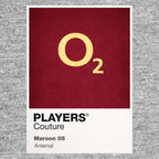 Arsenal Maroon 05 Classic Football Shirt Colours Frame Men's T-Shirt – maroon close-up detail shot of the Arsenal Maroon 05