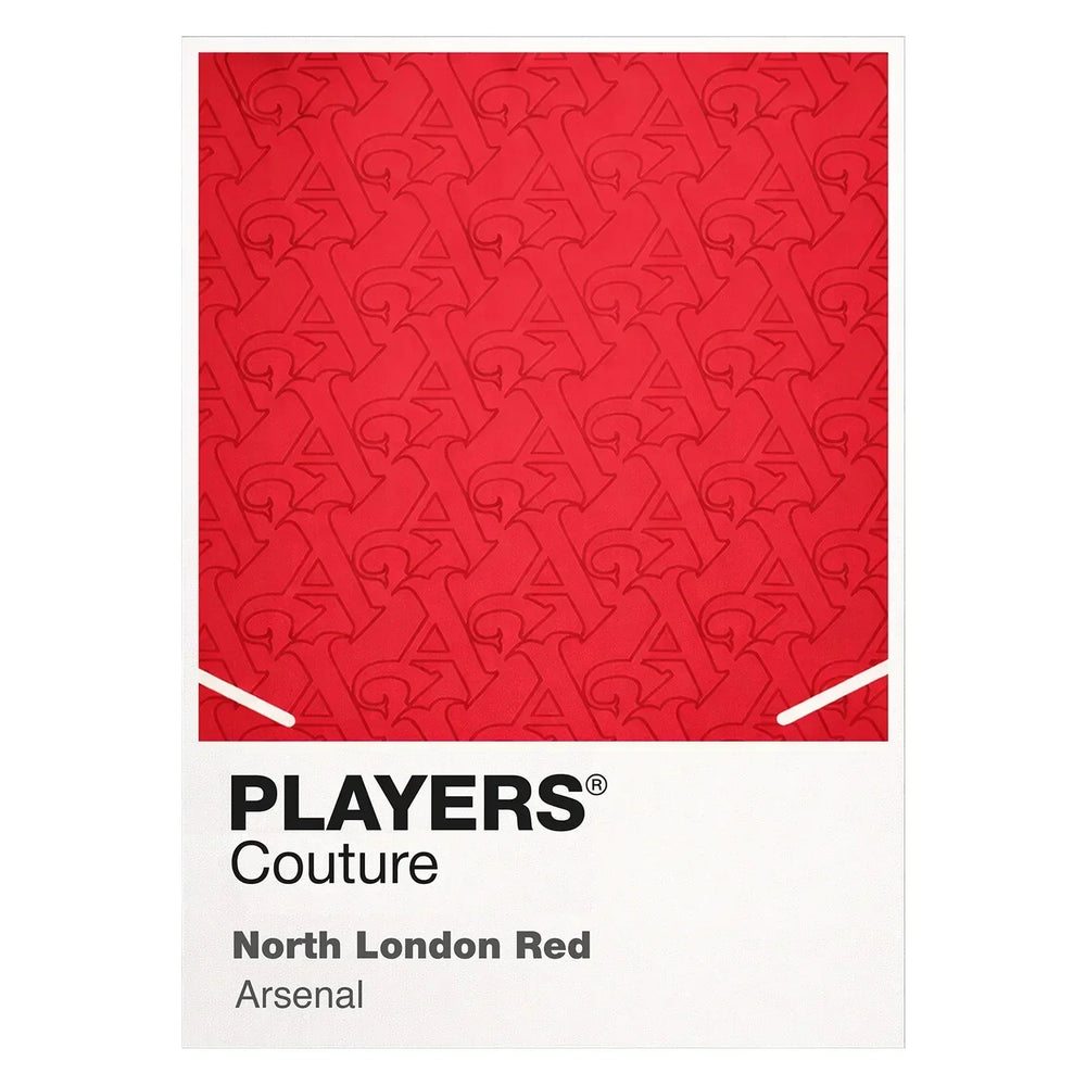 Arsenal Red Classic Football Shirt Colours Frame Men's Hoodie – red close-up detail shot of the Arsenal Red Players Couture