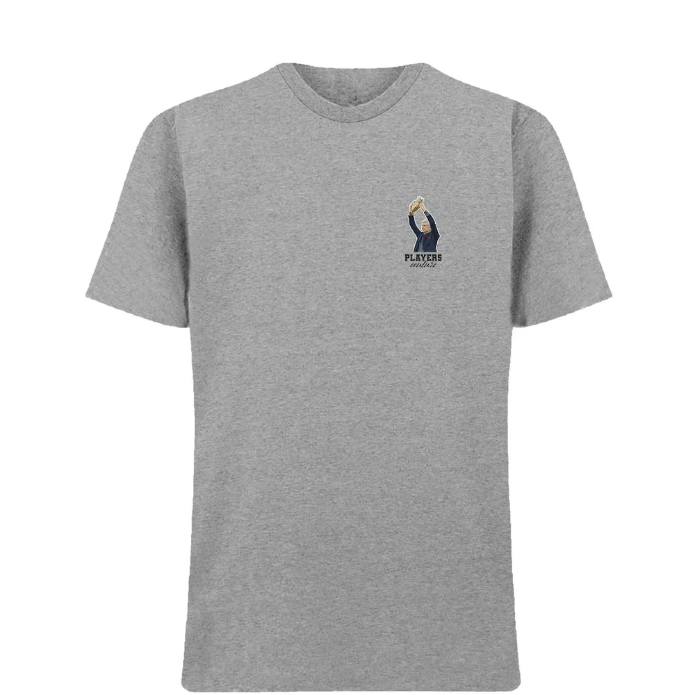 Arsene Wenger t-shirt – grey men's t-shirt featuring the Arsene Wenger Players Couture logo