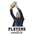 Arsene Wenger Badge Men's Hoodie – white close-up detail shot of the Arsene Wenger Players Couture logo design