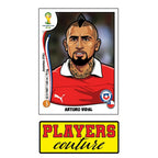 Arturo Vidal World Cup Sticker Men's T-Shirt – close-up detail shot of the Arturo Vidal Players Couture logo design