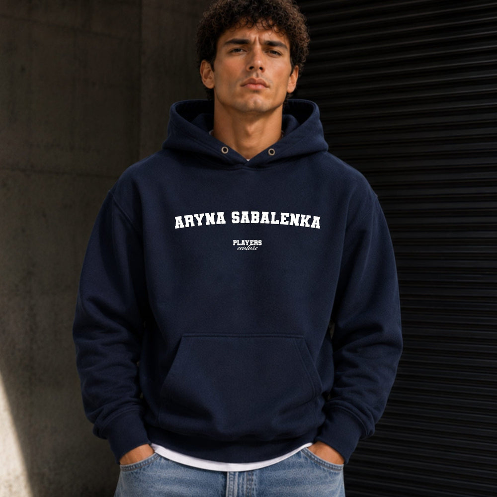 aryna-sabalenka name-print hoodie - black
