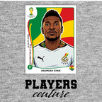 Asamoah Gyan World Cup Sticker Kids Hoodie – asamoah gyan grey Players Couture design