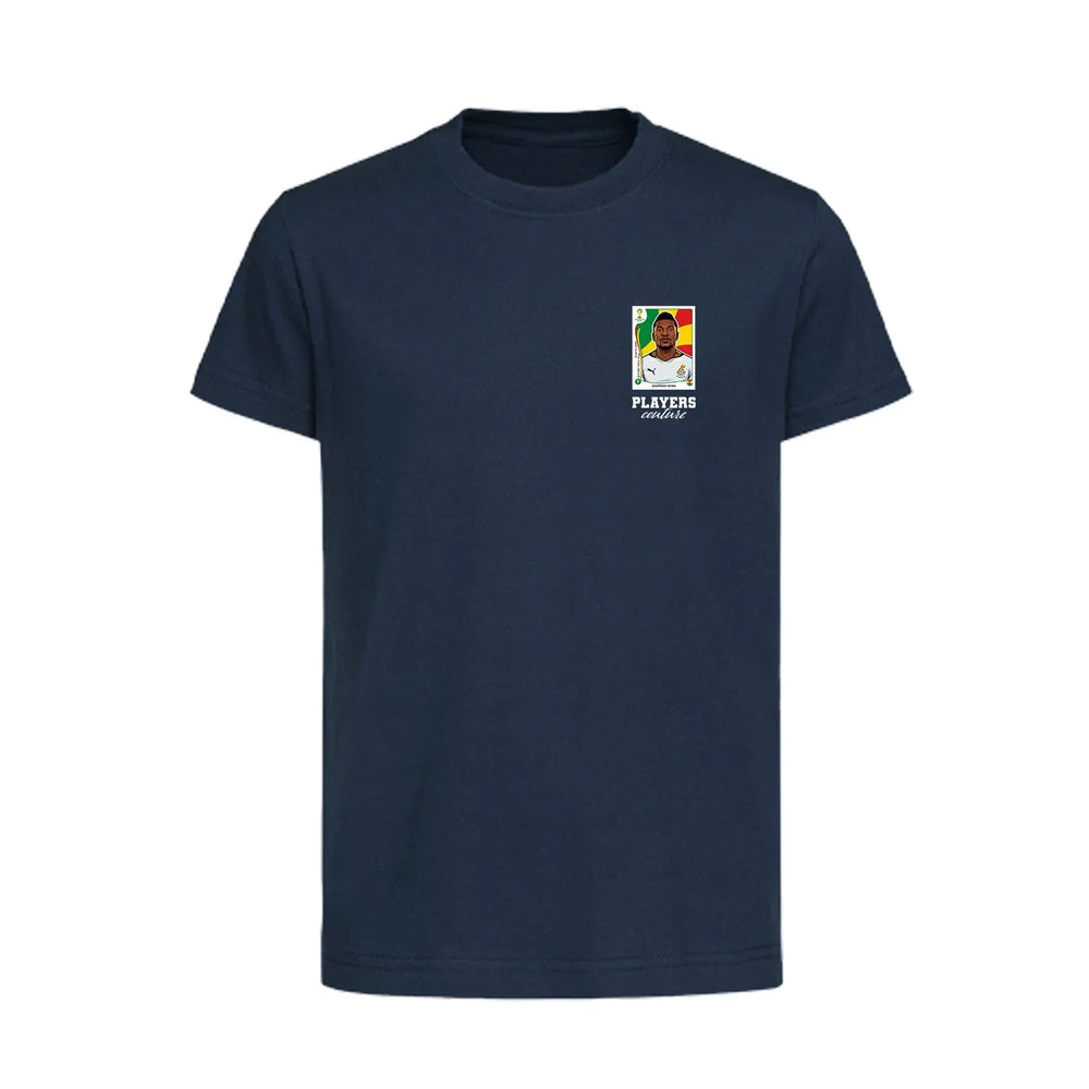 Asamoah Gyan World Cup Sticker Kids T-Shirt – asamoah gyan sticker kids navy tshirt Players Couture design