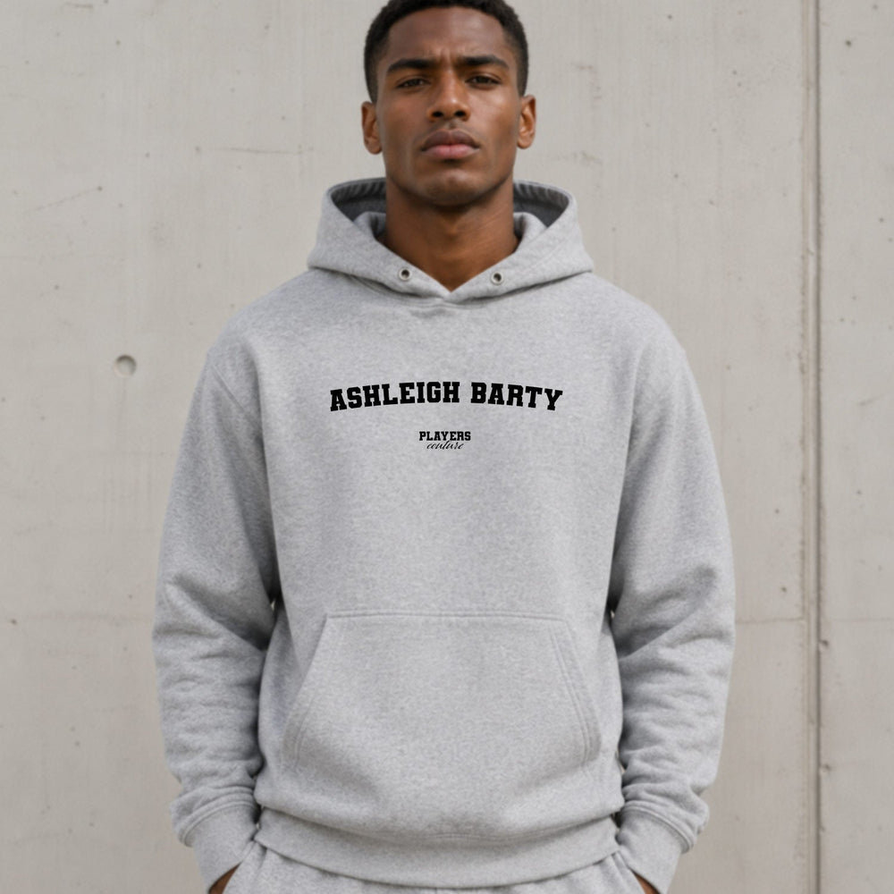 ashleigh-barty name-print hoodie - grey