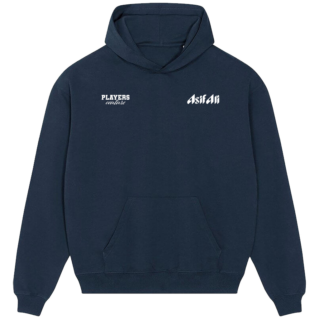 Asif Ali Logo Players Couture Men's Casual Hoodie Navy