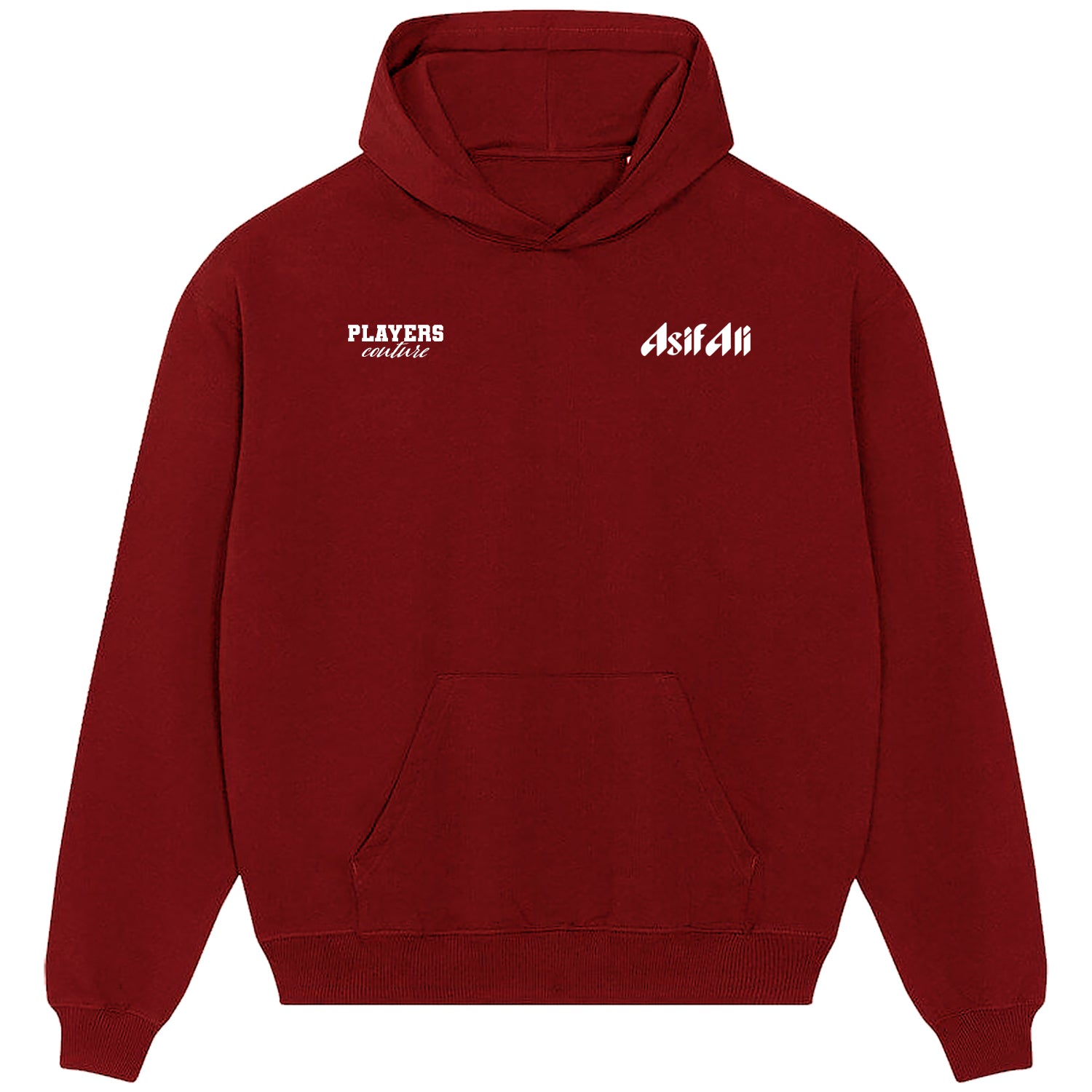 Asif Ali Logo Players Couture Men's Casual Hoodie Red
