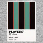 Aston Villa Away Classic Football Shirt Colours Frame Men's T-Shirt – grey close-up detail shot of the Aston Villa Away