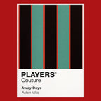 Aston Villa Away Classic Football Shirt Colours Frame Men's T-Shirt – red close-up detail shot of the Aston Villa Away