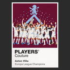 Aston Villa Europa League champions Icon Frame artwork in black