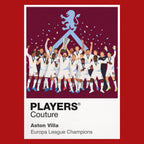 Aston Villa Europa League champions Icon Frame artwork in red