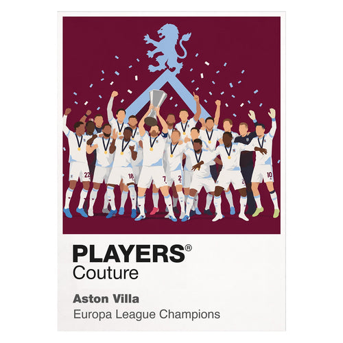 Aston Villa Europa League champions Icon Frame artwork on white