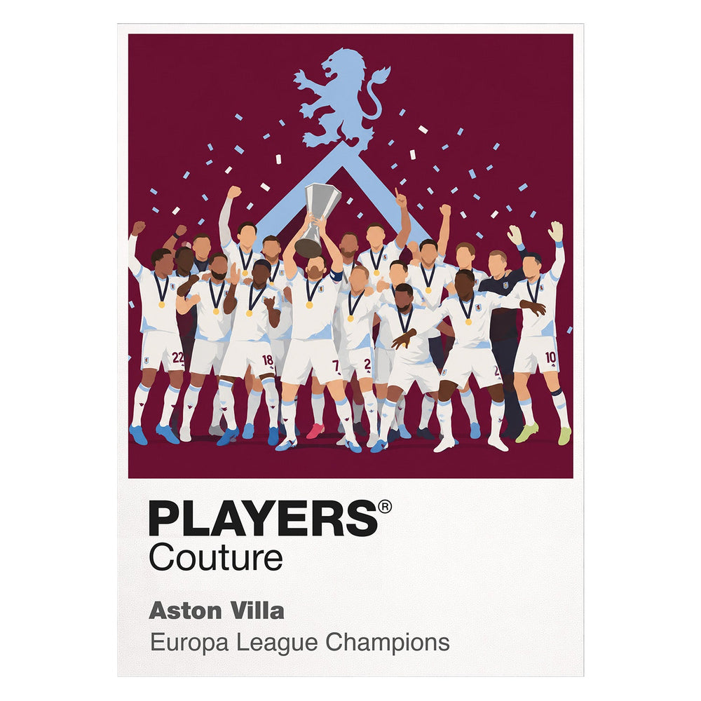 Aston Villa Europa League champions Icon Frame artwork on white
