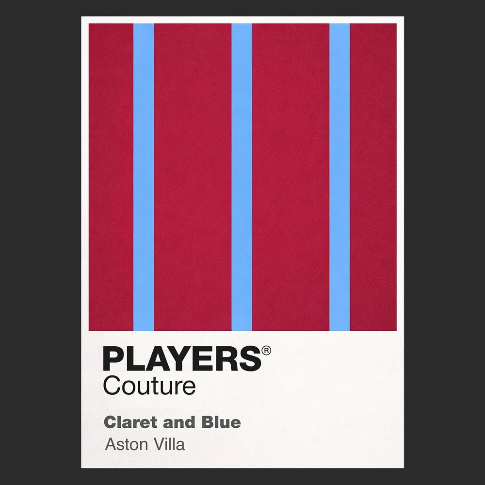 Aston Villa Home Classic Football Shirt Colours Frame Men's T-Shirt – black close-up detail shot of the Aston Villa Home