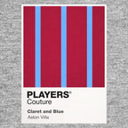 Aston Villa Home Classic Football Shirt Colours Frame Men's T-Shirt – grey close-up detail shot of the Aston Villa Home